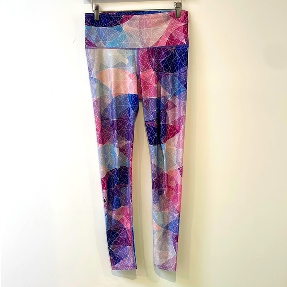 My Inner Fire Colorful Geometric Printed Recycled Polyester Yoga Leggings 6 - Picture 1 of 9
